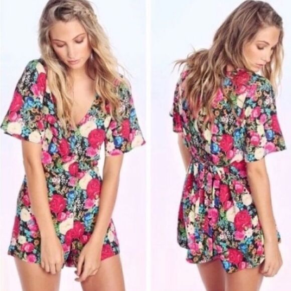 WILDFOX ROMPER FLORAL PRINT - Picture 2 of 8